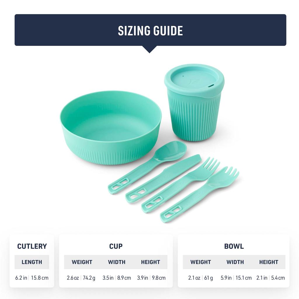 Sea to Summit Набор посуды для кемпинга на одного человека Passage, Пряный оранжевый набор, Миски, Чашки, Столовые приборы,