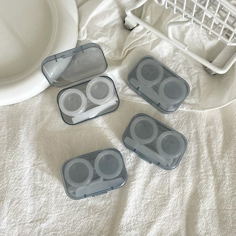 Solid Color Girls Contact Lenses Box Lens Case Women Portable Cute Glasses Case Holder Eyes Care Tools Kit Set Container