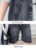 Boys' Summer Denim Vest & Printed Tee Shorts Set - Cool American Style 2026