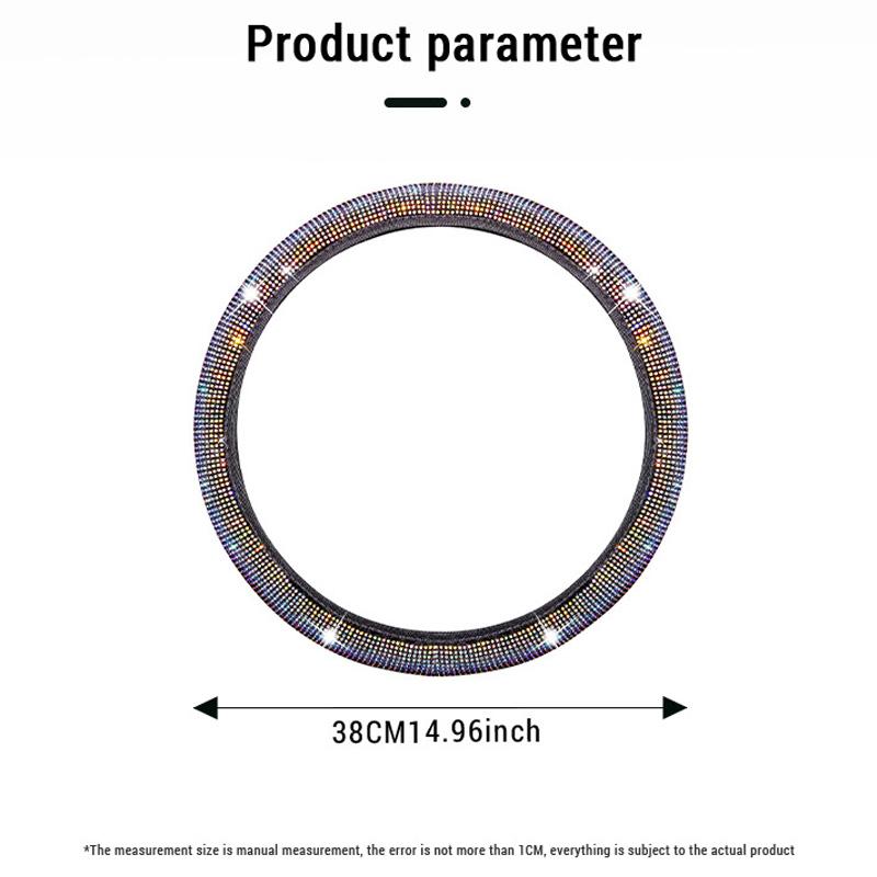 Хрустальный чехол на руль автомобиля для женщин и девочек, милый блестящий чехол на руль, блестящие стразы, алмаз, защита рулевого колеса автомобиля