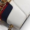 [Pre-Owned] Sylvie Gold Buckle Striped Web Leather Mini Tote Shoulder Crossbody Bag - Very Good #18NBE97