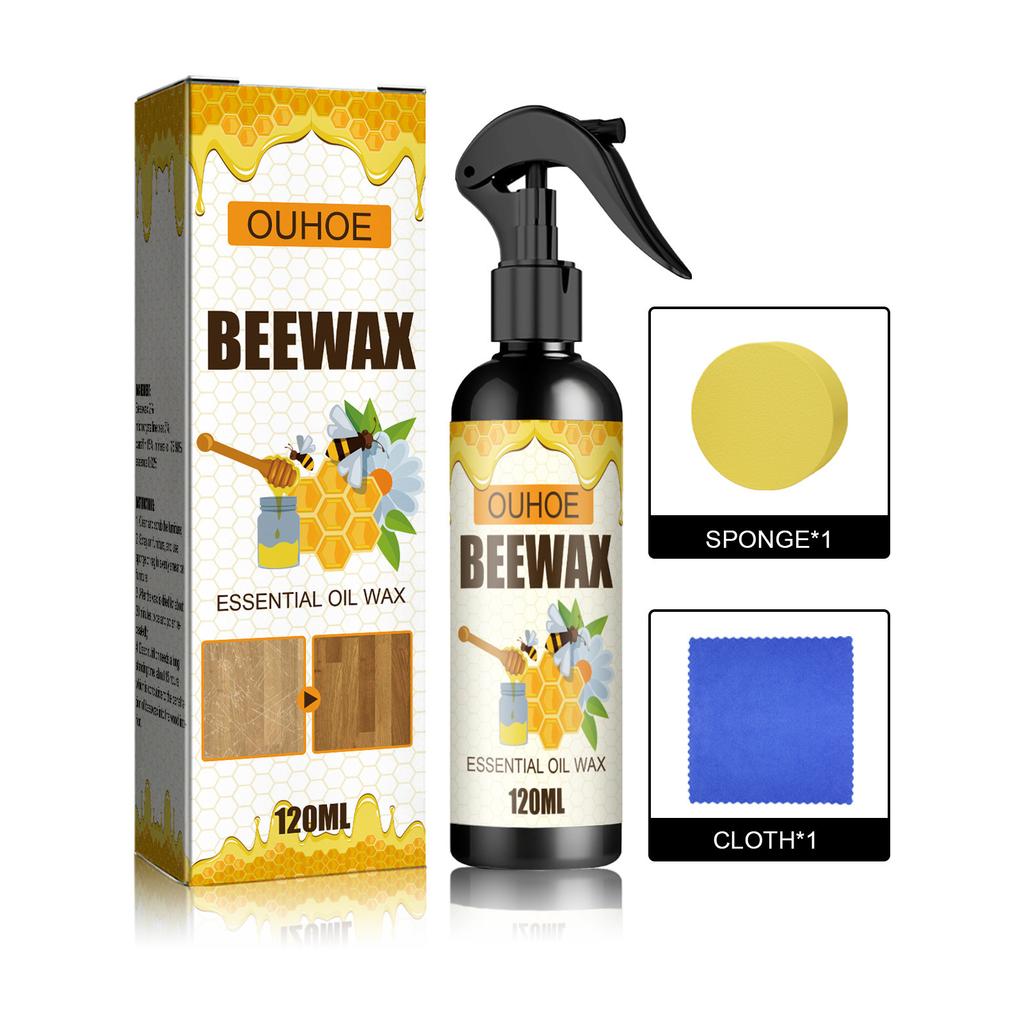 OUHOE Wood Care Spray – Beeswax Formula for Floor Protection, Scratch Repair & Anti-Crack Treatment less