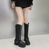 Женские сапоги Rivet Knight Boots с острым носком, высокие сапоги Chelsea, фирменные зимние новые сапоги на молнии для мотоциклистов, походные Mujer Zapatos