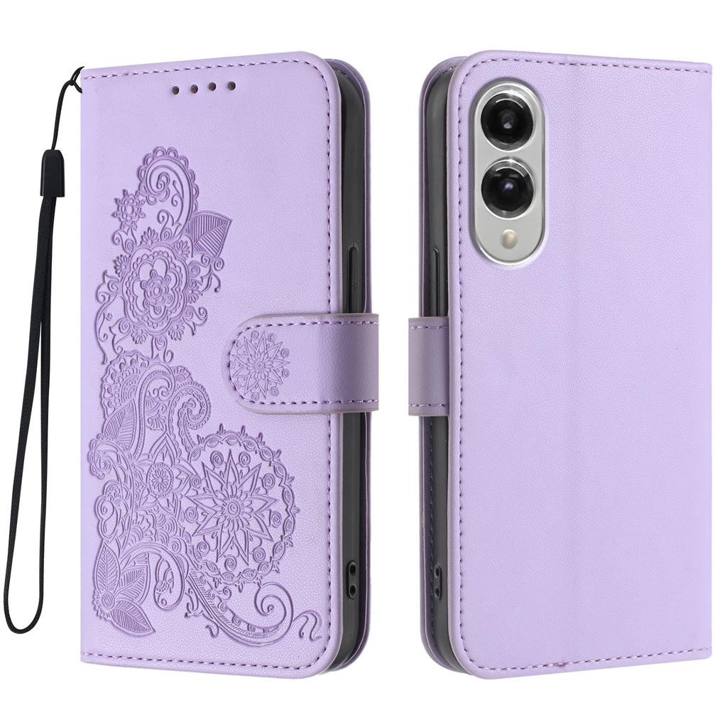 For Samsung Galaxy S25 Edge Phone Cases Mandala Flower Leather Wallet Mobile Cover with Strap