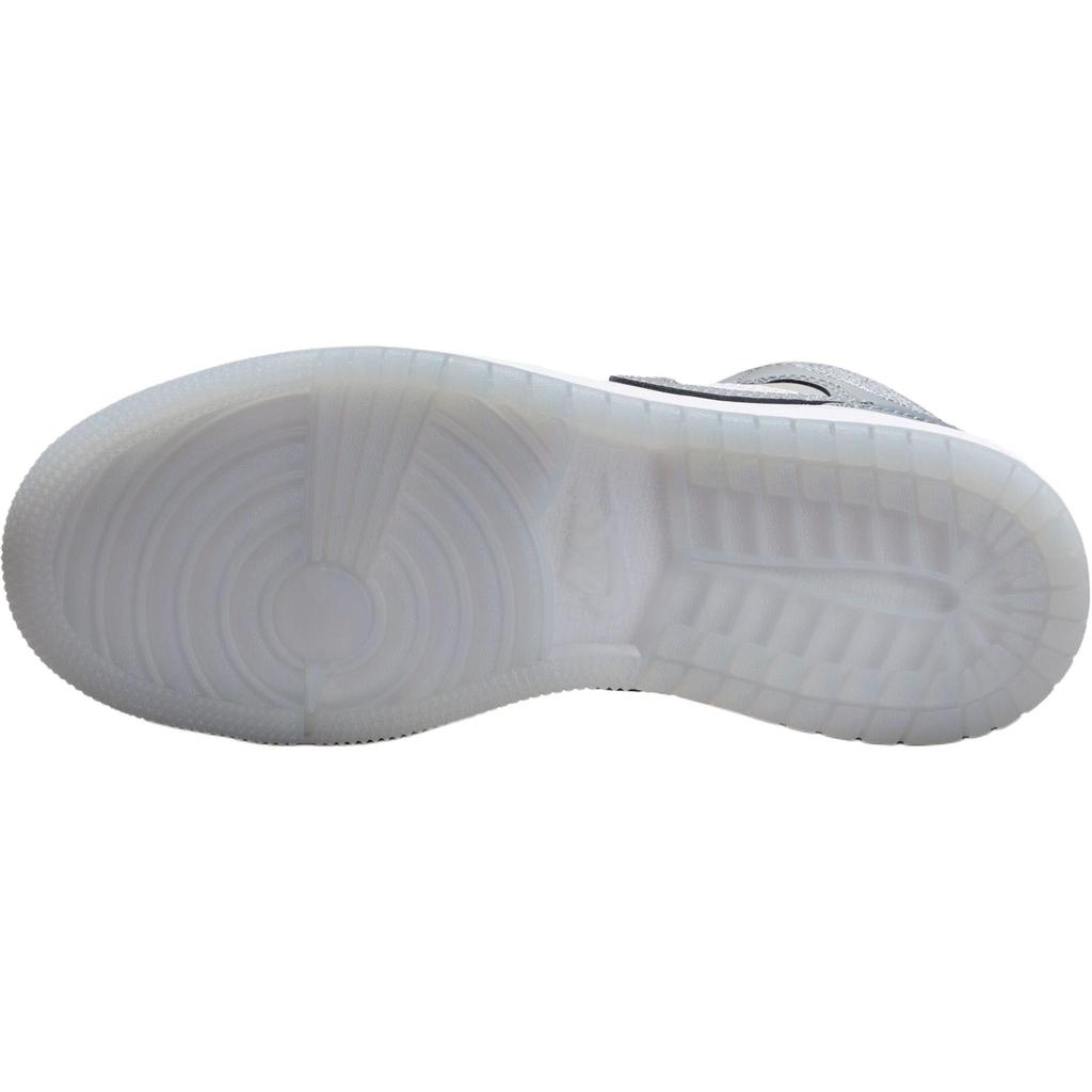 Air Jordan 1 Mid SE GS Patent Cool Grey Kids Sneakers White Medium-Grey HF3193-100