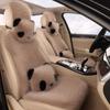 Non-slip Car Plush Cushion Cartoon Panda Backrest Lumbar Support Car Headrest Waist Support  Winter
