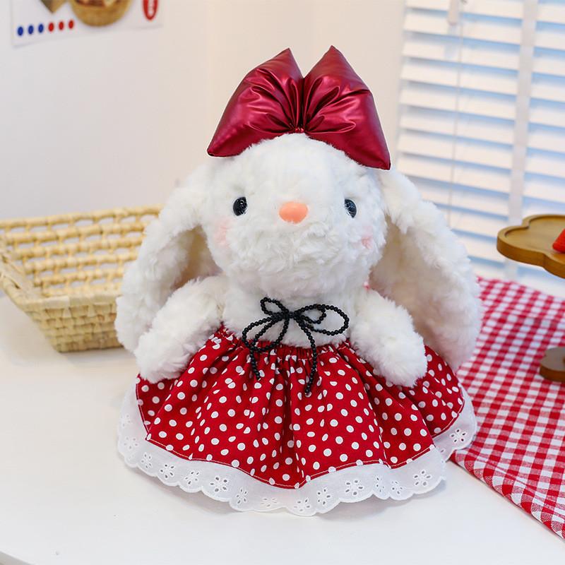 Plush Bowknot Bunny Dolls Childrens Cartoon Animals Holiday Gifts Cotton Pp