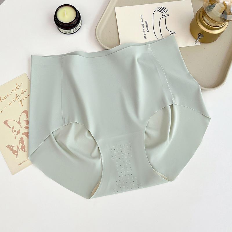 Однотонные трусики из ледяного шелка, бесшовное нижнее белье для женщин, удобные дышащие трусы