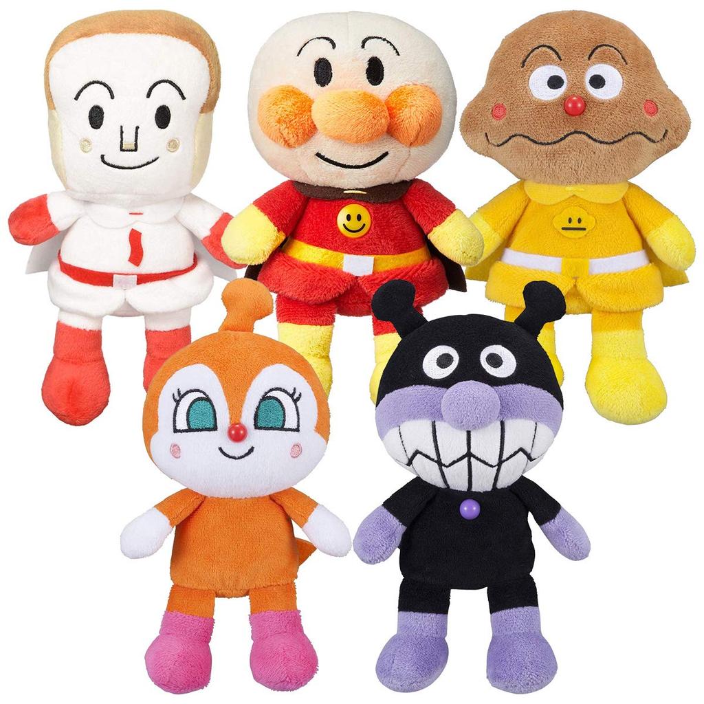 SEGA TOYS Anpanman Prichi Beans S Plus 5 Stuffed Toy Set Anpanman Shokupanman Currypanman Baikinman Dokinchan