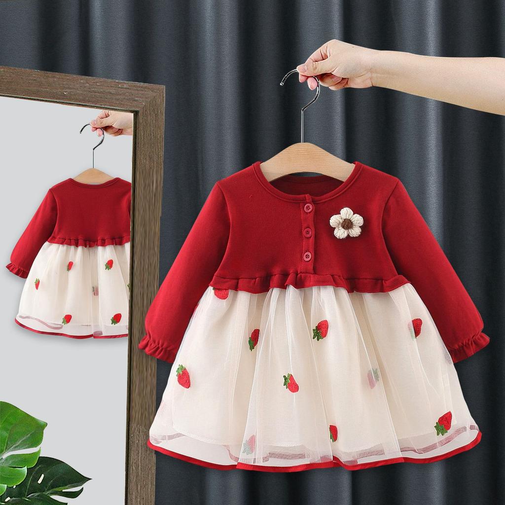 Children's Dress Girls' Autumn Dress Korean Baby Girl Princess Dress Spring and Autumn Dress