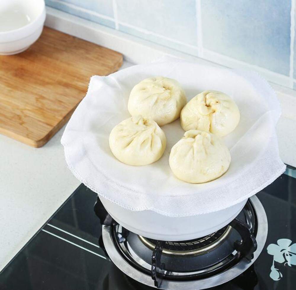 HJ Steaming Cloth for Steamer and Cotton Fluffy Kitchen Steaming Net Diameter Set of Steamer, Cloth, (Round 40cm, 20)