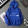 Women's Hoodie High Street Unisex Style Double Pockets Sweatshirts Outerwear Heart Print Women's Clothing