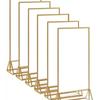 2/6pc Transparent Acrylic Wedding Table Number Holders,Double-Sided Golden Photo Frame Sign Stands for Menu Cards Place Settings
