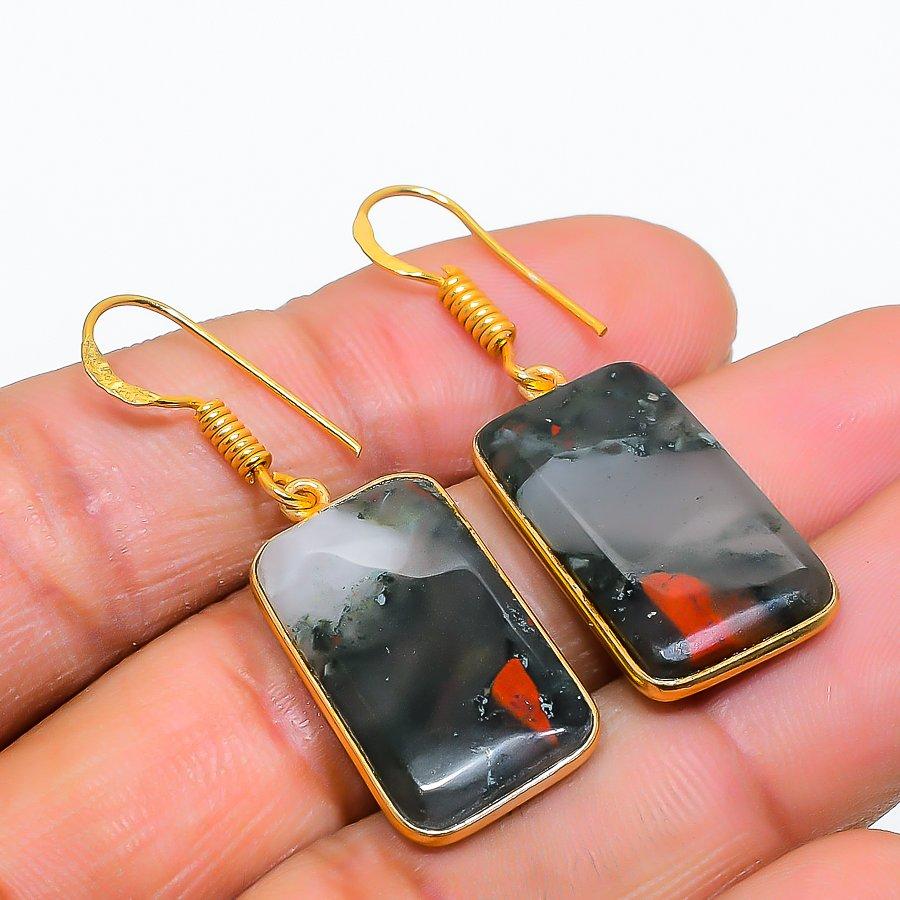 Boulder Opal Gemstone 925 Solid Sterling Silver Jewelry Earring 1.62" GK-5682