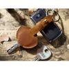 Genuine Leather Key Protector Sleeve Simple Car Key Ring Holder Gift Keychain Holder  Universal