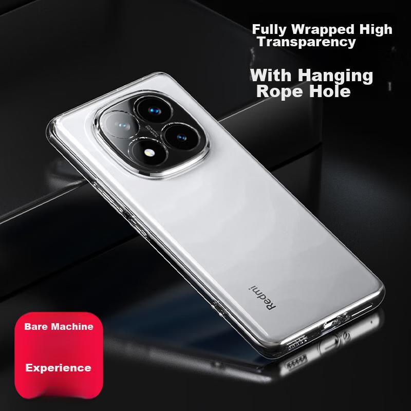 ESCASE Phone Case for Redmi Note 14 Pro+, Transparent Full Coverage Ultra-Thin Shockproof Anti-Fingerprint Soft, Simple Design for Men And Wome