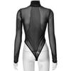 Women Bodysuit Jumpsuit Solid Color Round Neck Pullover Long-sleeved Hot Diamond Casual One-piece