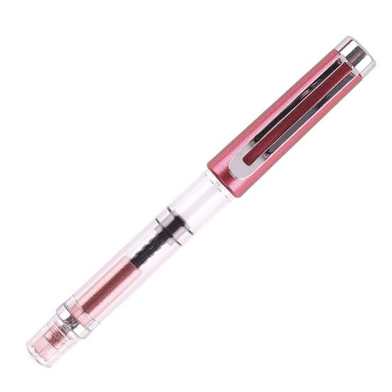 Titanium Fountain Pen High Ink Capacity Vacuum Filling Stainless Steel Fine Nib Smooth Writing Pen for Daily Writing