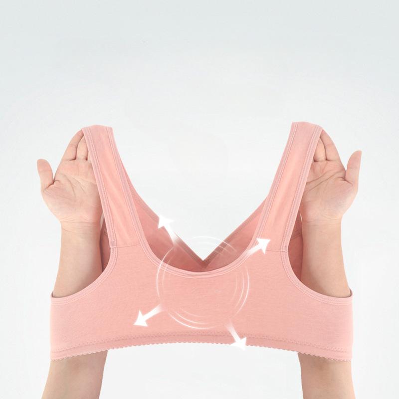 Нижнее белье для женщин среднего и пожилого возраста, легкая пряжка спереди, тонкий срез, мягкий хлопковый женский бюстгальтер без стального кольца, большой размер, удобный бюстгальтер