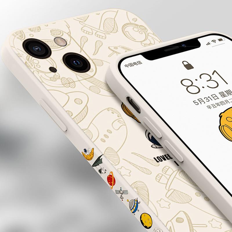 Креативный дизайн астронавт силиконовый мягкий чехол для iPhone 16 Pro 15 Pro Max 14 Pro 13 12 11 X XR XS 8 7 Plus SE 2020