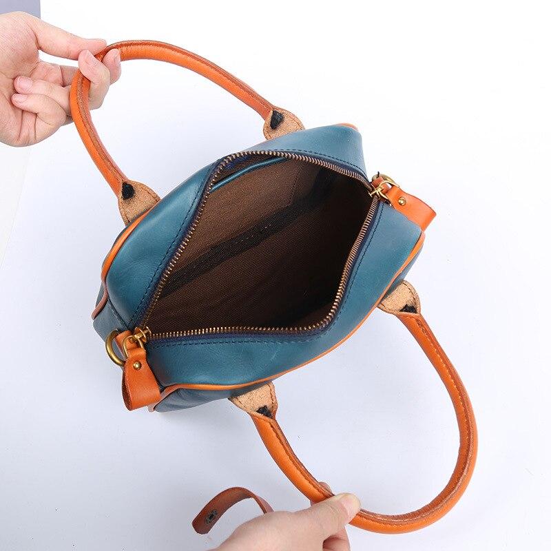 Johnature Повседневная женская сумка из натуральной кожи, универсальная ретро-сумка из натуральной мягкой яловой кожи, однотонные сумки на плечо