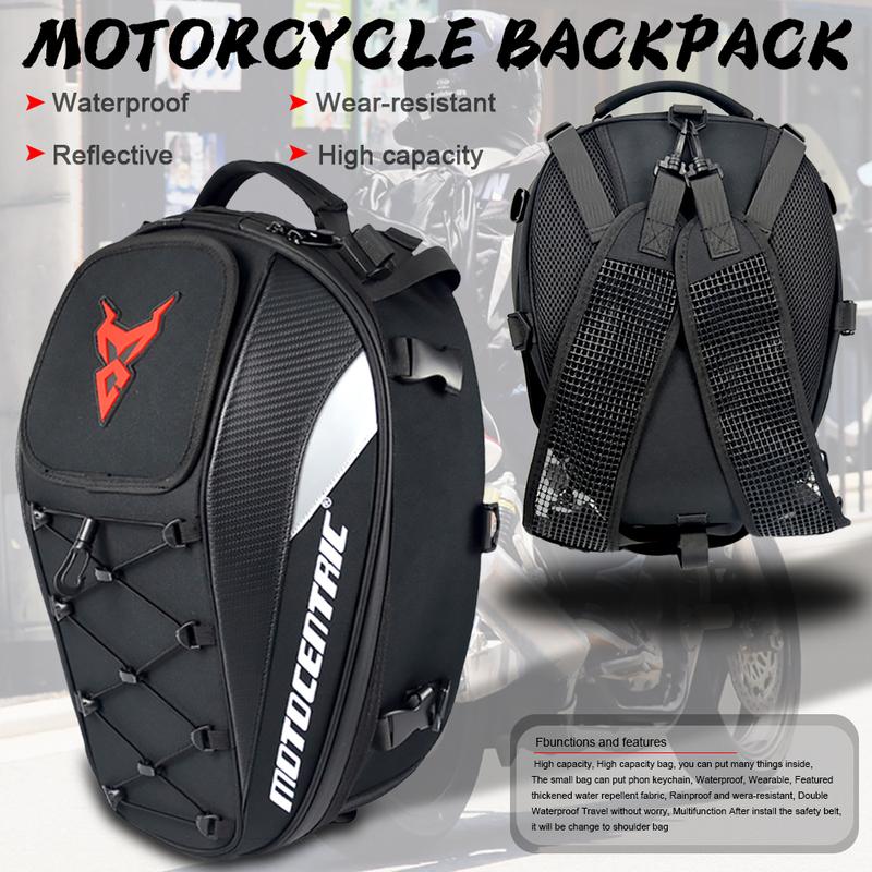 Водонепроницаемая задняя сумка для мотоцикла Motocentric Многофункциональная задняя сумка для сиденья мотоцикла Большая емкость Сумка для мотоцикла Рюкзак для водителя