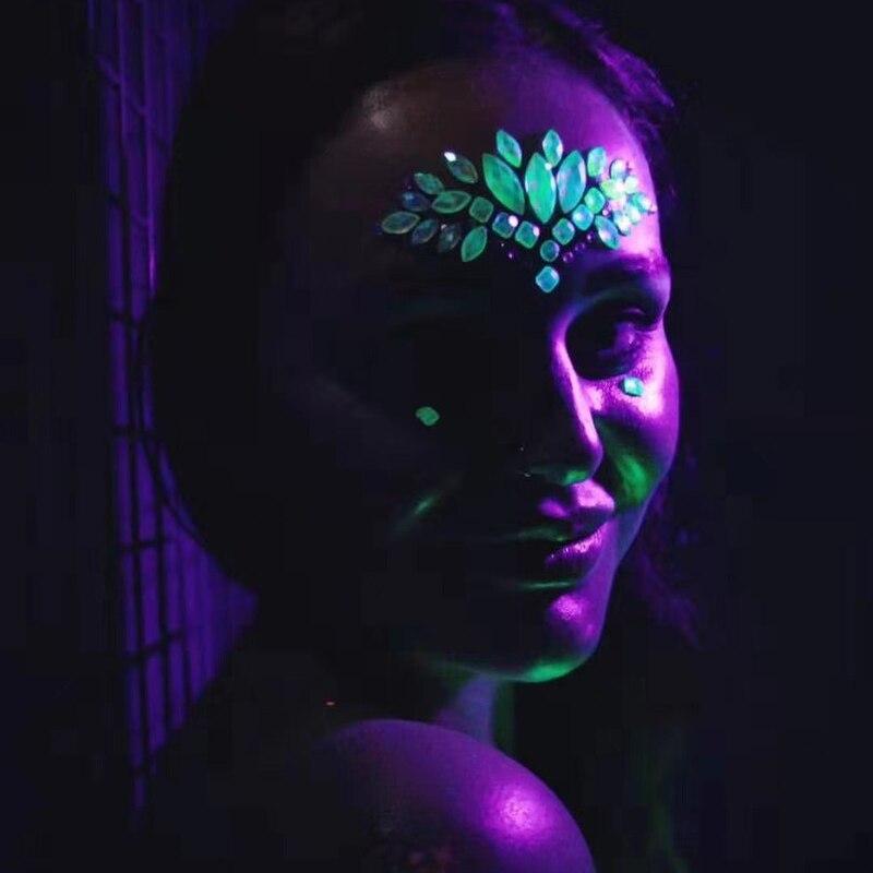 Светящиеся наклейки для татуировок для лица, ювелирные изделия, кристаллы и бриллианты, наклейки для бровей, наклейки для лица, глаза, хрустальные наклейки для глаз, декор, светящиеся