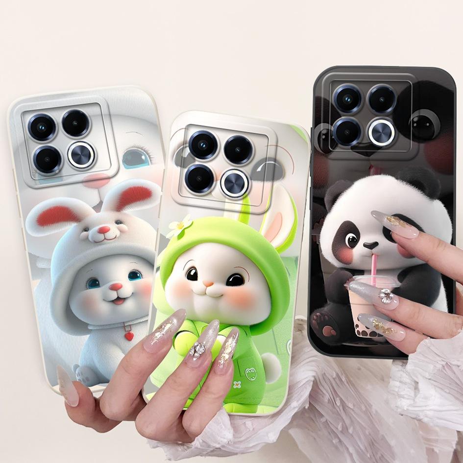 For Infinix Note 40 5G Case Cartoon Rabbit Flower Anti Slip Bumper Soft Silicone Cover For Infinix Note40 X6852 X6851 Phone Case