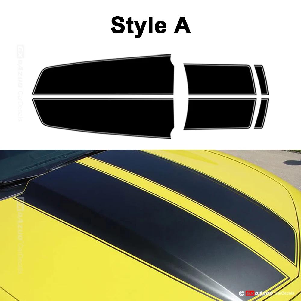 For Chevy Camaro Racing Stripes Carbon Red Chevy Decals Hood Trunk Kit Pro Motor Stripes Custom Made Sticker