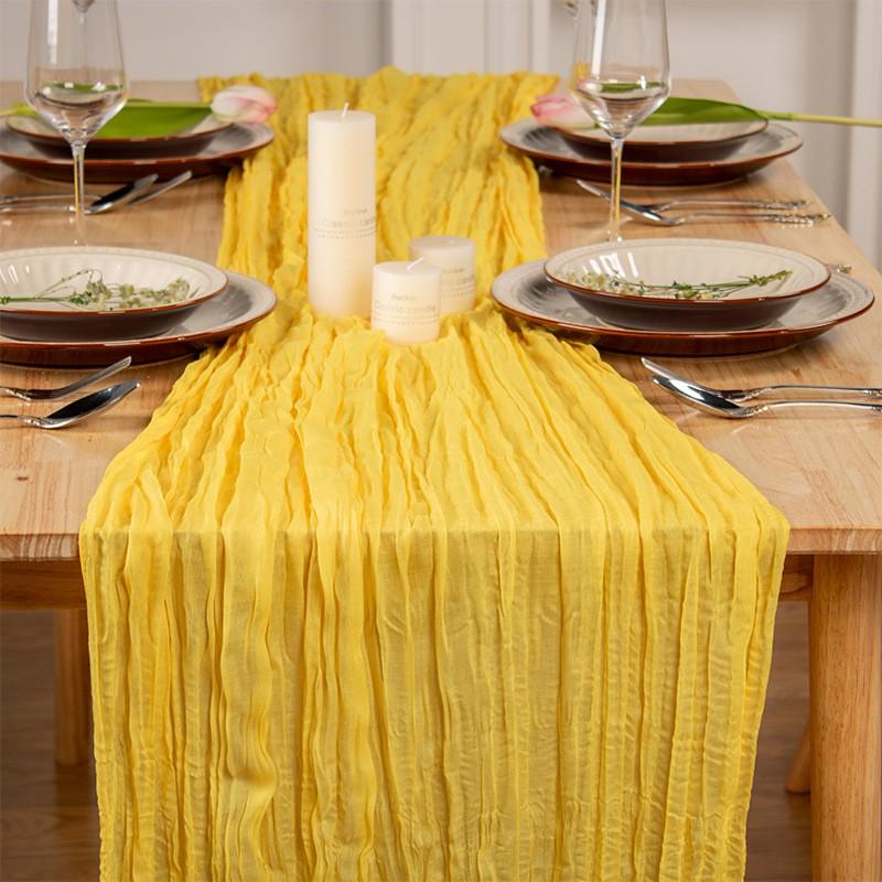 Sheer Voile Table Runner Wedding Party Decor Semi-Transparent Effect Dining Decoration In Multiple Colors
