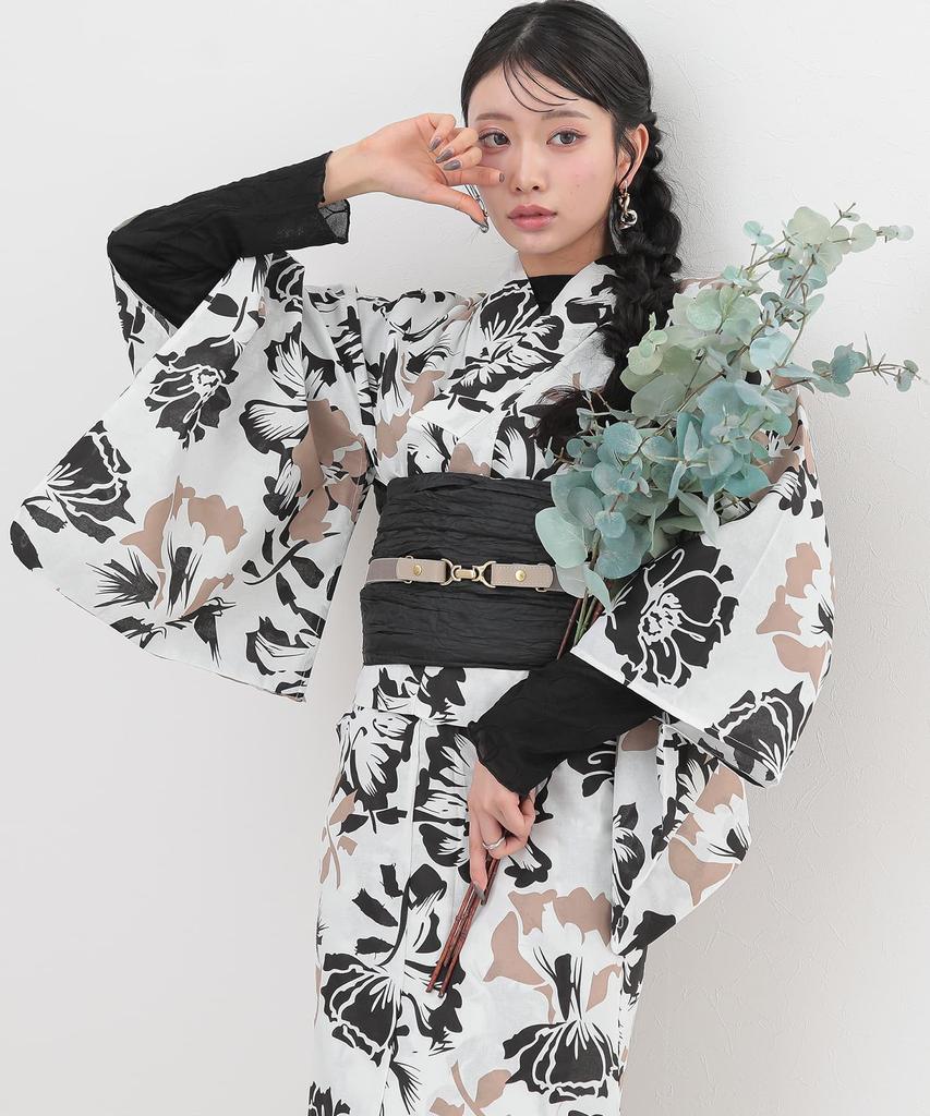 Комплект юката серии Oshare Walker с отдельным оби и хэко. Легкий в ношении. Идеально подходит для фейерверков и [n'OrLABEL] [Daltone]