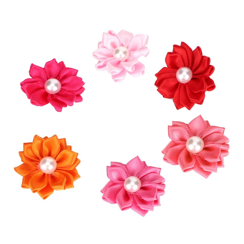 30 шт. красочных бантов для волос для собак с жемчужным декором для щенков, маленьких кошек, аксессуары для ухода