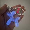 New Glow-in-the-dark Star Keychain Bag Pendant Colorful Keychain Cartoon Flower Jewelry Small Animal Decoration