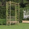 341742 vidaXL Garden Bench with Pergola 116 Cm Bamboo