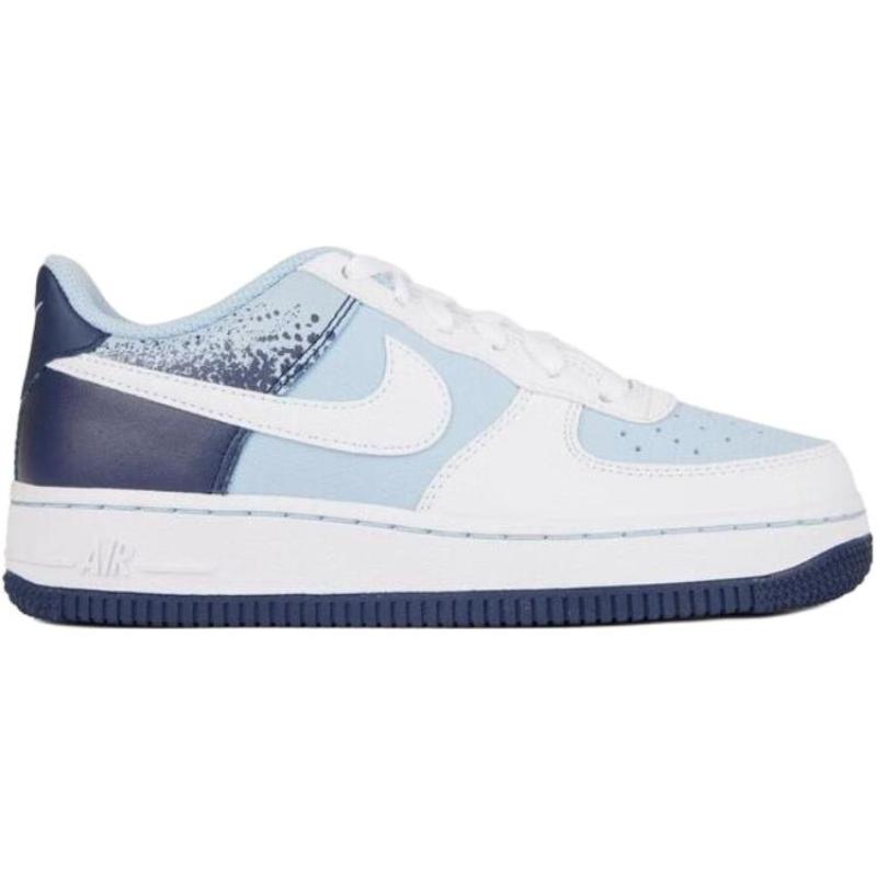 Nike Кроссовки Air Force 1 для скейтбординга, противоскользящие, износостойкие, низкие, детские. Сине-белые кроссовки IB7686-400