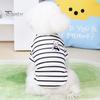 Милая тонкая футболка с круглым вырезом и рисунком медведя из мультфильма «Домашние животные», летний полосатый свитер для повседневной носки