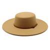 Flat Top Top Hat British Universal Retro Retro Black Woolen White Beige Felt Hat For Men And Women