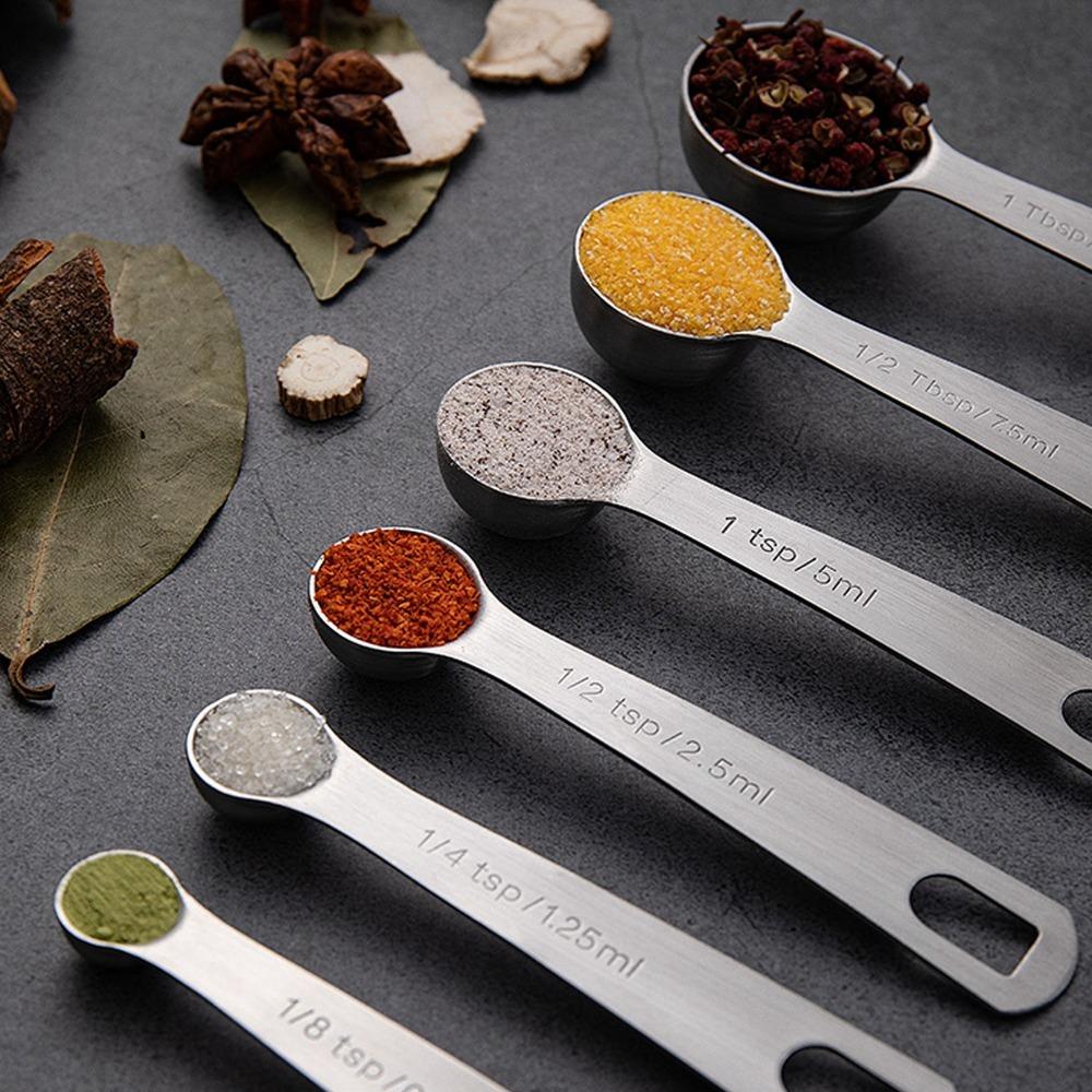 Clear Engraved Marking Honey Spoon Polished Baking Tool Practical Measuring Spoon Set Seasoning