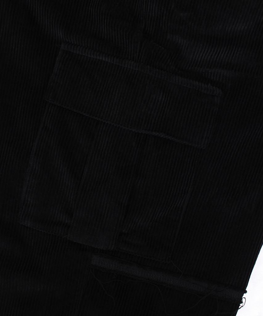 CAMEL WORK Wide Corduroy Cut Cargo Pants (Black)