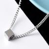 Геометрическое ожерелье с подвеской для мужчин Серебряный кубический кулон цепочка ожерелье гипоаллергенные украшения для повседневной носки