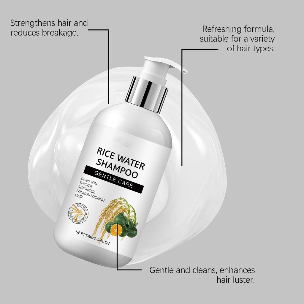 Шампунь с рисом, очищающий массаж кожи головы, увлажняющий и разглаживающий волосы, питательный шампунь