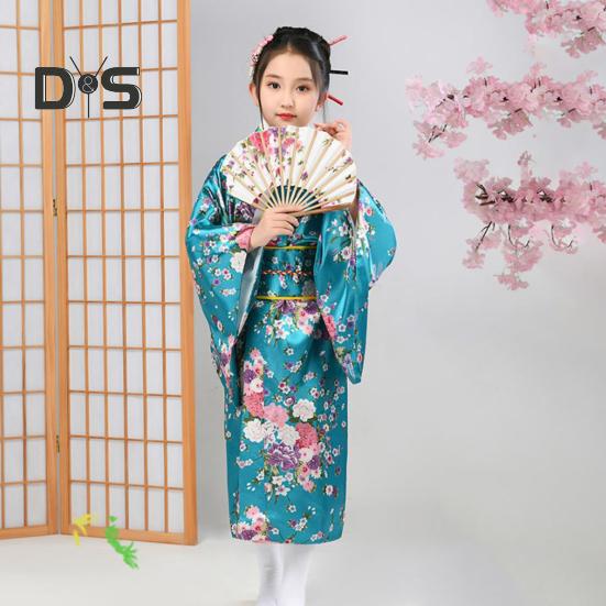 1 комплект японского кимоно с ярким принтом вишни, легко носить, косплей, школьное кимоно для выступлений для девочек