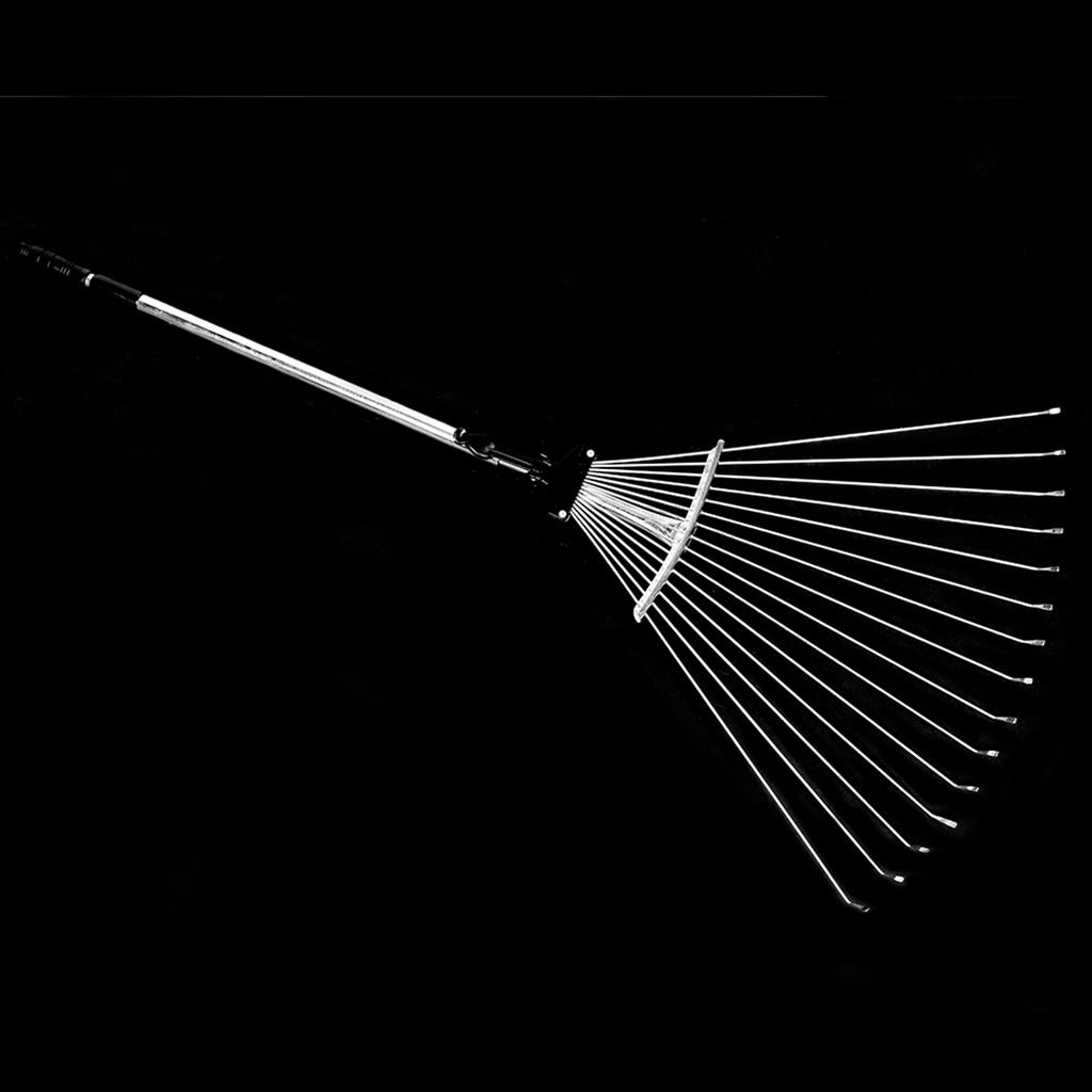 Garden Telescopic Rake Adjustable Folding Grass Leaves Rake Garden Cleaning Tool