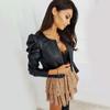 Fashion Short Cozy Jacket Motorcycle Coat Synthetic Leather Jacket for Women