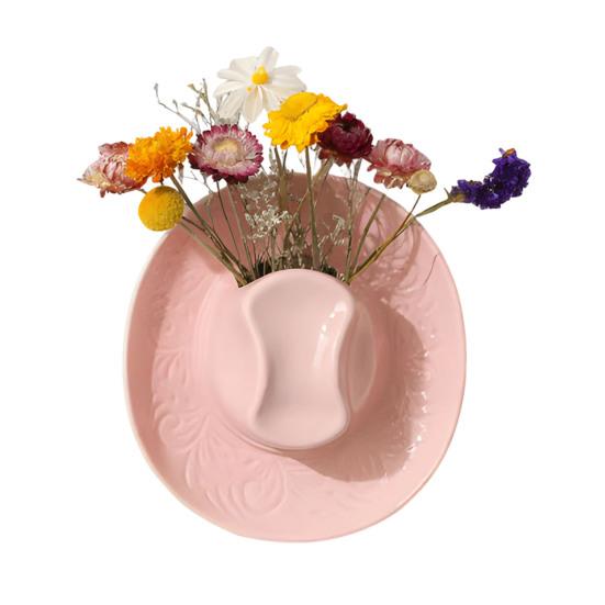 Смоляная ковбойская шляпа Настенный кашпо Ручная работа Настенная ваза Западный Бохо Настенное искусство Декор для ванной комнаты Гостиной Офиса Домашний декор