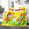 Cartoon Kid-E-Cats Print Flannel Blanket High Quality Warm Comfortable Cover for All Seasons Perfect for Gifts Home Decor