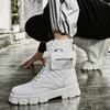Высокие уличные карманные мужские модные туфли на платформе осенне-зимние повседневные мужские ботильоны белые кожаные дизайнерские ботинки для мужчин