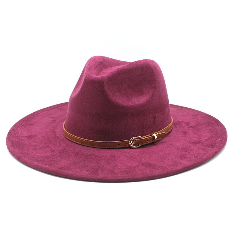 Замшевый цилиндр для мужчин и женщин, большая шляпа с карнизом, плоская кромка, джазовая шляпа