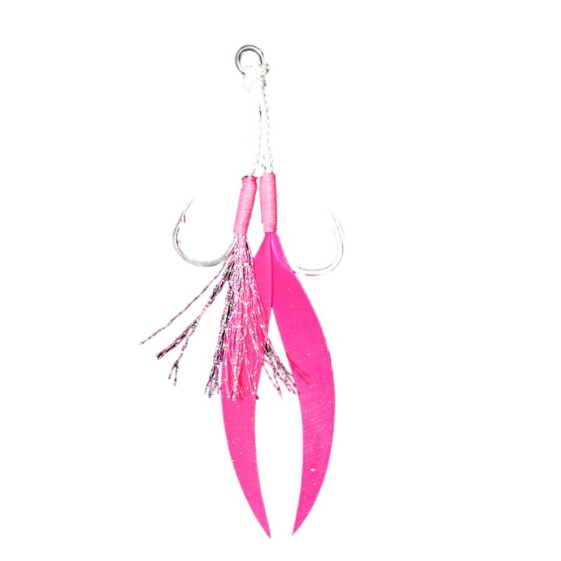Двойной Assist Hook для вертикальной джиговой ловли, 10 шт. Крючки для джиггинга, Крючки-заменители для медленно тонущих джигов