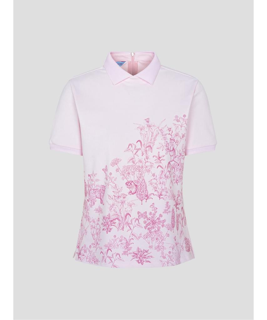 BEANPOLE GOLF [Daria Song] Women'S Patterned Collared Short Sleeve T-Shirt - Light Pink